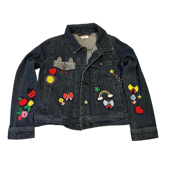 Hanna Andersson Best Friends Patched Denim Jacket size 140 - Picture 1 of 4